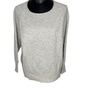 Naked Cashmere Pullover Sweater Rolled Crewneck Soft Luxury Light Gray Size XS